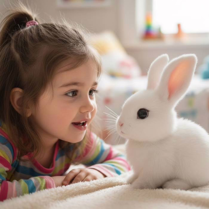 Le lapin Rabsy s'initialise et dit bonjour